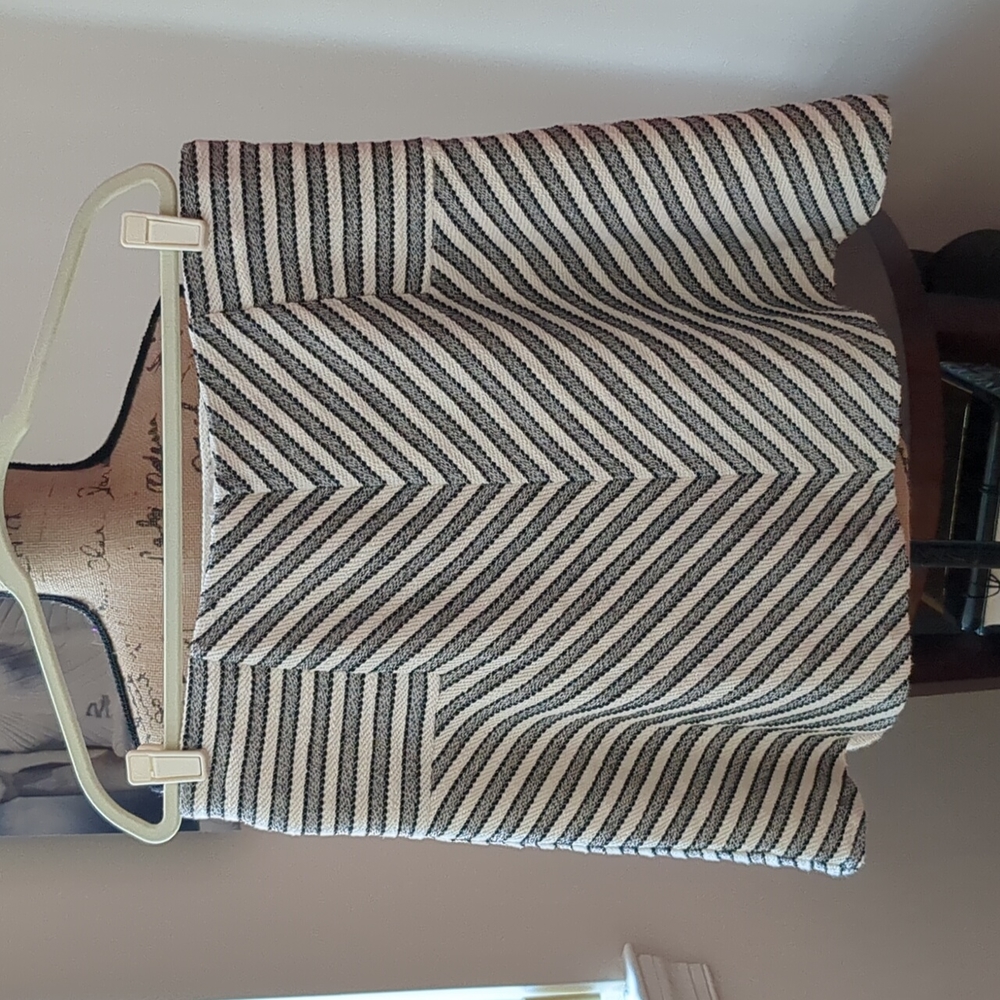 LOFT Black and White Striped Skirt